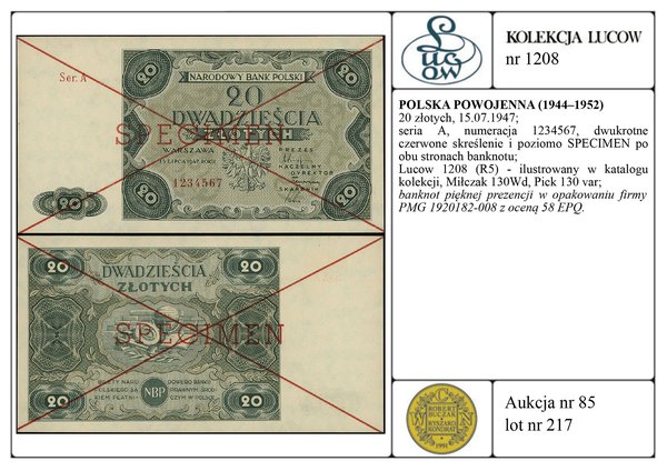 20 złotych, 15.07.1947