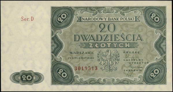 20 złotych, 15.07.1947