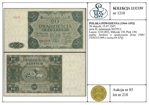 20 złotych, 15.07.1947