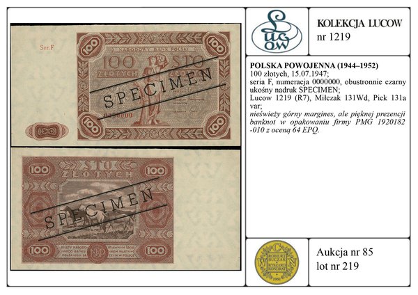 100 złotych, 15.07.1947