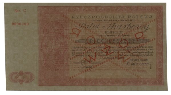 Bilet skarbowy Ministerstwa Skarbu na 5.000 złotych, 1946