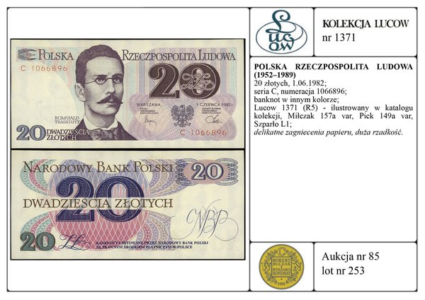 20 złotych, 1.06.1982