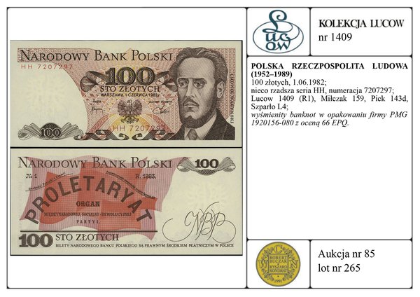 100 złotych, 1.06.1982