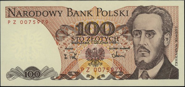 100 złotych, 1.12.1988