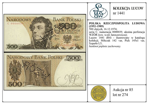 500 złotych, 16.12.1974