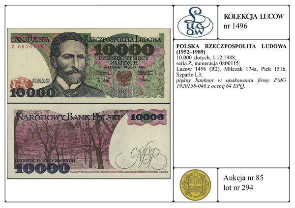 10.000 złotych, 1.12.1988