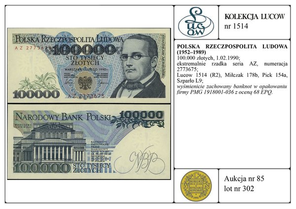 100.000 złotych, 1.02.1990