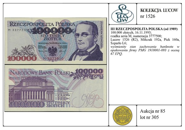 100.000 złotych, 16.11.1993