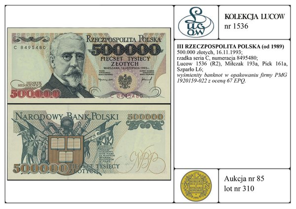 500.000 złotych, 16.11.1993