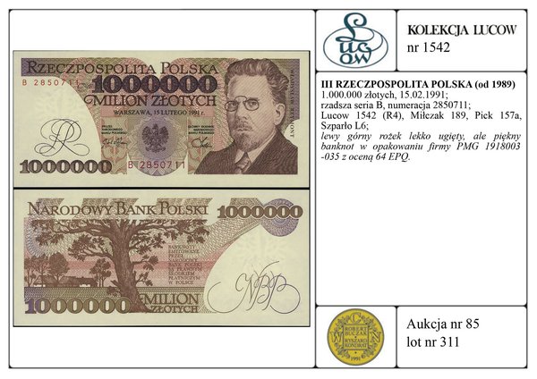 1.000.000 złotych, 15.02.1991