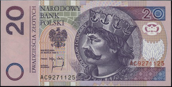 20 złotych, 25.03.1994