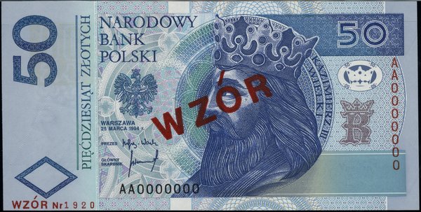 50 złotych, 25.03.1994