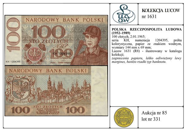 100 złotych, 2.01.1965