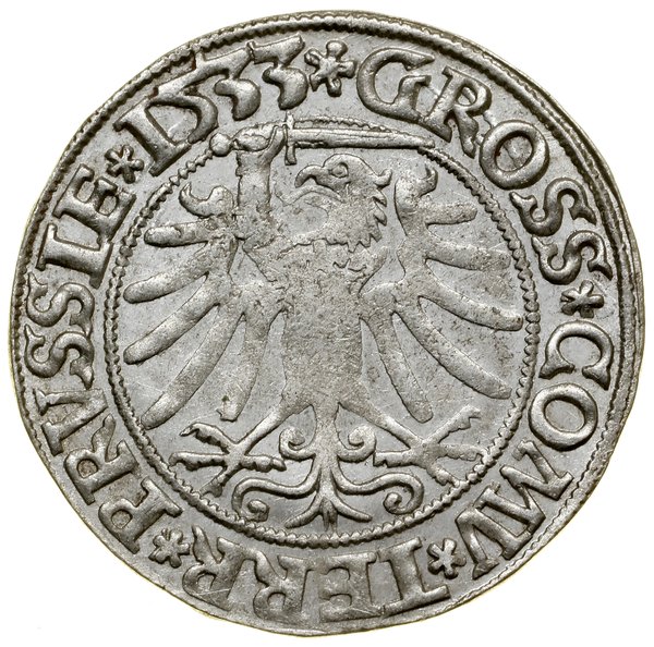 Grosz, 1533, Toruń; końcówki legend PRVSS / PRVS
