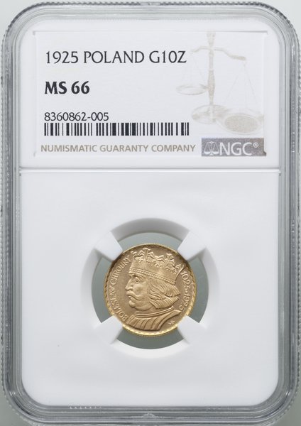 10 złotych, 1925, Warszawa; moneta wybita na pam