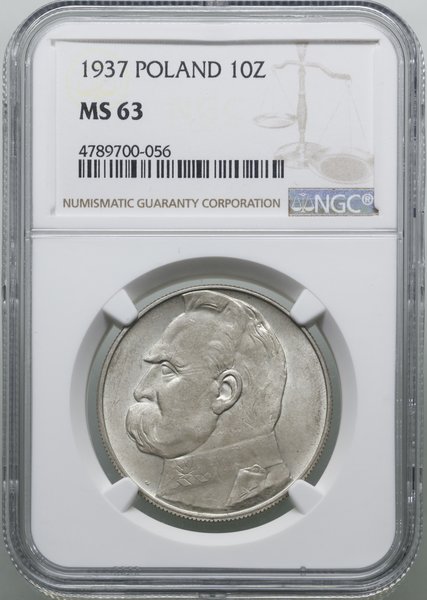 10 złotych, 1937, Warszawa; Józef Piłsudski; Kop
