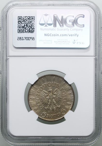 5 złotych, 1934, Warszawa; Józef Piłsudski; Kop.