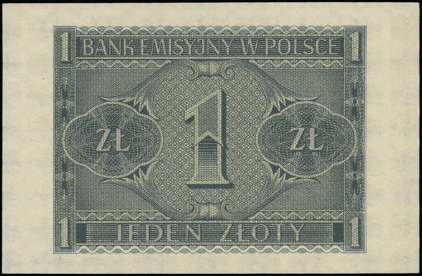 1 złoty, 1.03.1940; seria A, numeracja 0000000, 