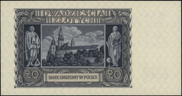 20 złotych, 1.03.1940; seria A, numeracja 000000