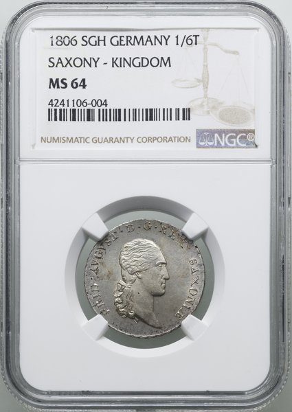 1/6 talara, 1806 SGH, Drezno; AKS 37, Kahnt 1235