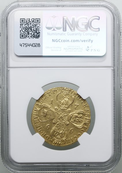 10 rubli, 1766 СПБ - TI, Petersburg; Bitkin 12 (