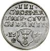 Trojak, 1557, Gdańsk; popiersie króla bez obwódki, odmiana z lilijkami pod datą; Białk.-Szw. 428, ..
