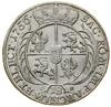 Ort, 1756 EC, Lipsk; typ portretowy z dużą głową władcy, brosza zapony owalna, perełkowa, pola kor..