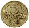 5 groszy, (1923), Warszawa; destrukt - moneta jednostronna, strona awersu (z Orłem) gładka, nie zo..