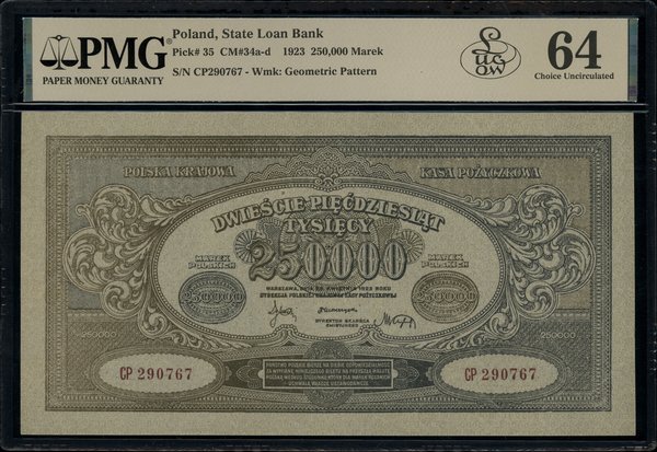 250.000 marek polskich, 25.03.1923; seria CP, nu