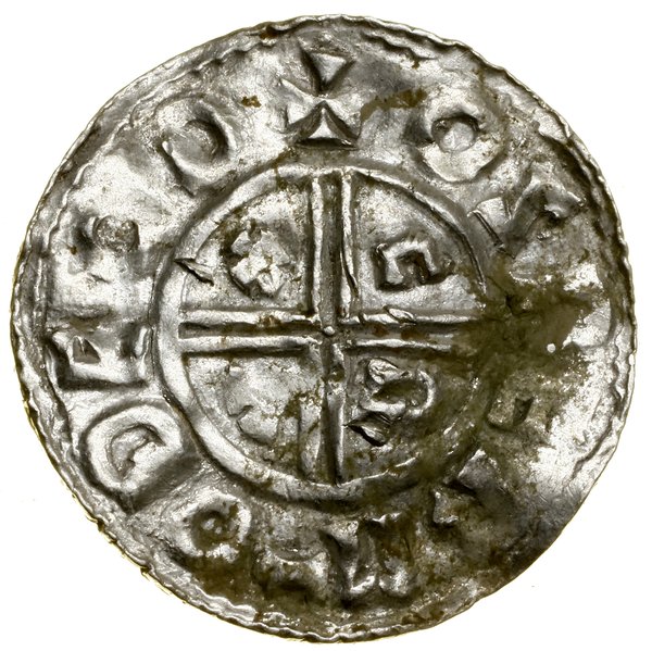 Denar typu Crux, (991–997), Thetford, mincerz Osbern