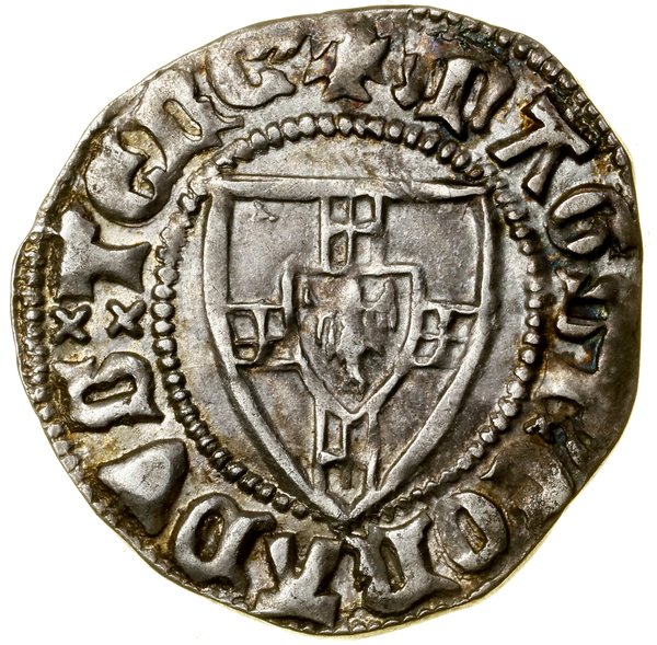 Szeląg; Aw: Tarcza Wielkiego Mistrza, + MΛGST’ x