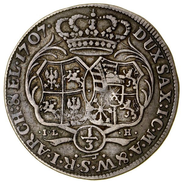 1/3 talara (1/2 Coselguldena), 1707 IL-H, Drezno