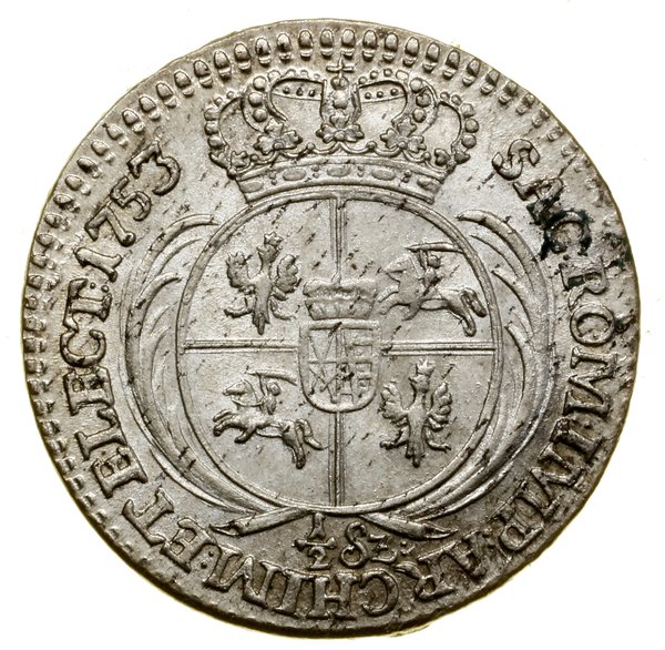 Trojak (1/2 szóstaka), 1753, Lipsk