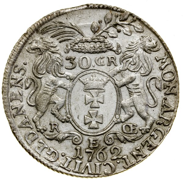 Złotówka (30 groszy), 1762, Gdańsk