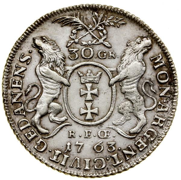 Złotówka (30 groszy), 1763, Gdańsk