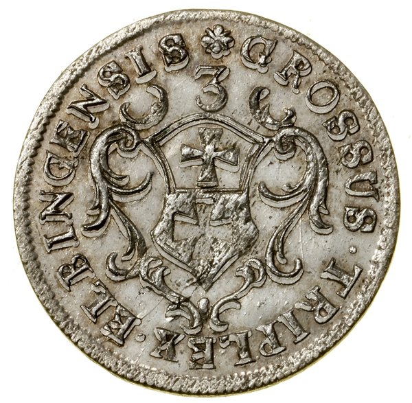 Trojak z czystego srebra, 1761, Elbląg