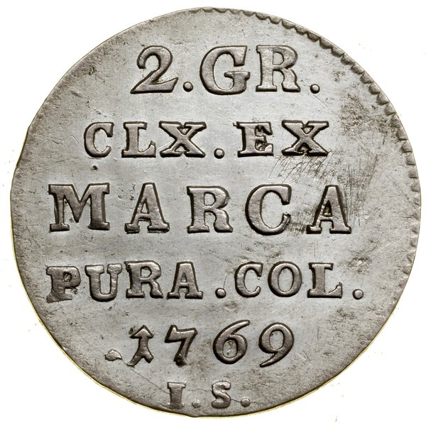 Półzłotek (2 grosze srebrne), 1769 IS, Warszawa
