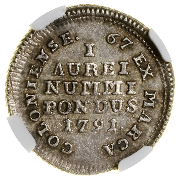 Odważnik dukata, 1791, Warszawa