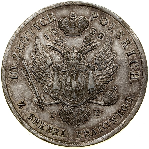 10 złotych, 1822 IB, Warszawa