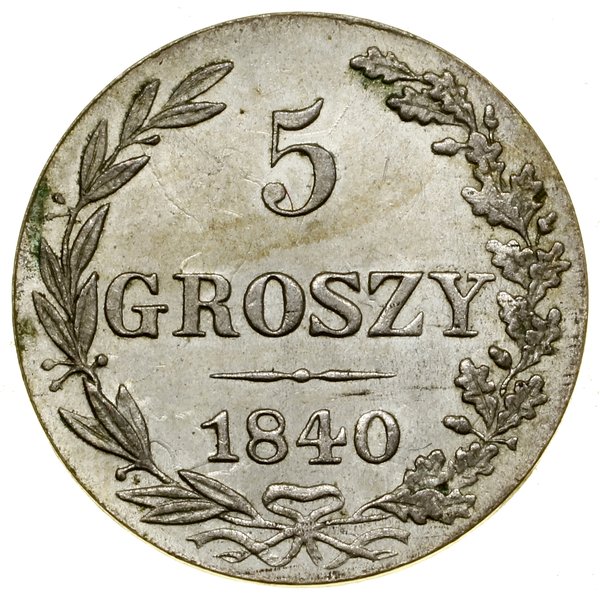 5 groszy, 1840 MW, Warszawa