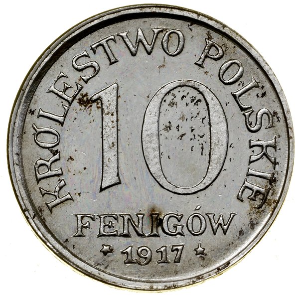 10 fenigów, 1917 F, Stuttgart