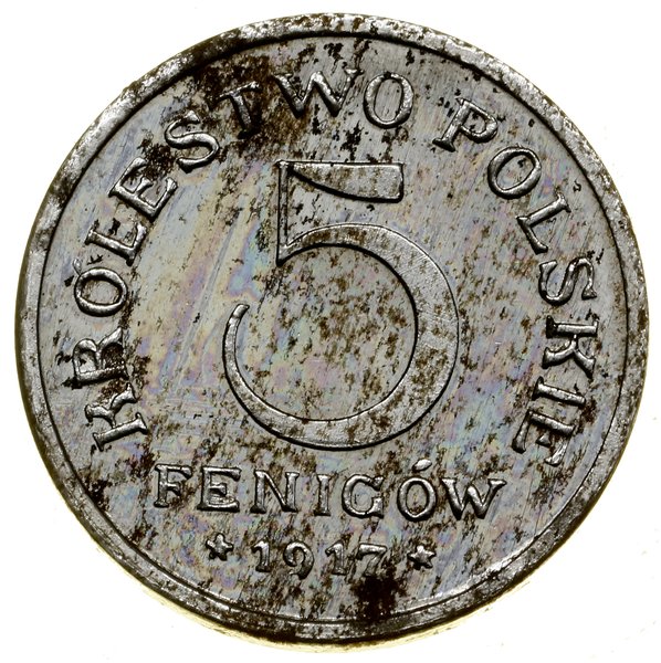5 fenigów, 1917 F, Stuttgart