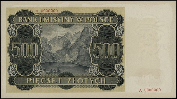 500 złotych, 1.03.1940