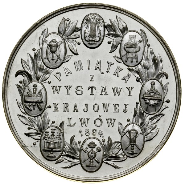 Medal pamiątkowy Wystawy Krajowej we Lwowie, 1894, Lwów, projektował Andrzej Schindler