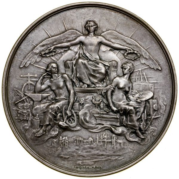 Medal nagrodowy Powszechnej Wystawy Krajowej we Lwowie, 1894, projektu Cypriana Godebskiego, Paryż (?)