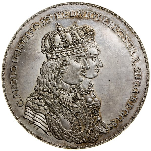 Medal ślubny, 1655, Hamburg, projektował i wykonał Sebastian Dadler