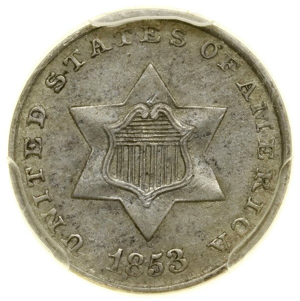 3 centy, 1853, Filadelfia