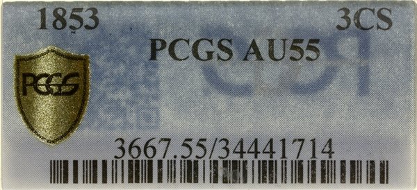 3 centy, 1853, Filadelfia