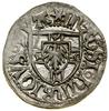 Szeląg; Aw: Tarcza Wielkiego Mistrza, ✶ MΛGST ◦ hINRICVS ◦ 9VΛ; Rw: Tarcza zakonna, (tarcza) MONET..