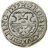 Grosz, 1539, Elbląg; miecz z prawej strony, w legendzie awersu PRVS; Białk.-Szw. 258, CNCE 182 (R3..